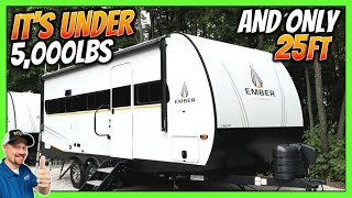 Easy Towing New 25ft Couples Travel Trailer with HUGE Kitchen 2025 Ember 21RKE [upl. by Darill510]