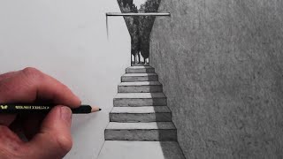 How to Draw Steps in 1Point Perspective Easy Narrated [upl. by Nikolaos]