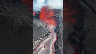 Drone captures volcanic eruption in Iceland [upl. by Etiam]