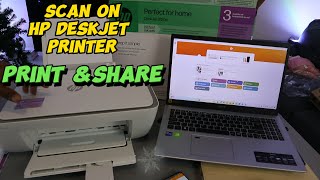 How to Scan To Computer With HP Deskjet Printer Print  Save PDF and Share To Email [upl. by Einimod246]