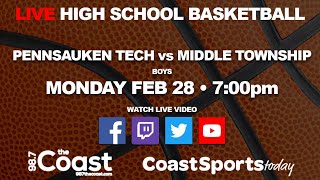 BASKETBALL Pennsauken Tech vs Middle Township [upl. by Nalehp]