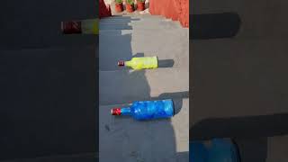 Yellow vs Blue Breaking glass bottles Crushing Crunchy amp soft things shorts asmr satisfying [upl. by Nalda]