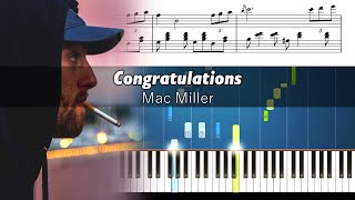 Mac Miller  Congratulations ft Bilal  Accurate Piano Tutorial with Sheet Music [upl. by Aisad]