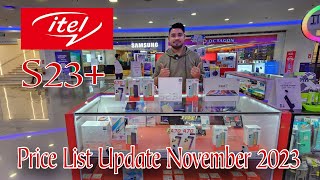 itel Price list Update November 2023  itel S23  itel A70  itel Pad 1  itel A60s  itel S23 [upl. by Llenrub]