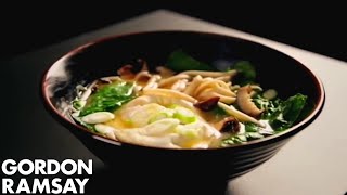 Noodle Soup With Poached Eggs amp Spring Onions  Gordon Ramsay [upl. by Ranzini430]