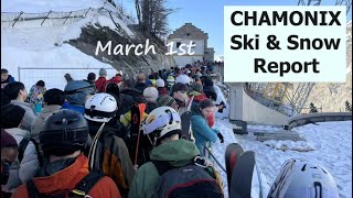 CHAMONIX Ski and Snow Report week 14  Queues Queues QUEUES [upl. by Ross]