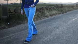 Walking in Miss Sixty Ultra Low skinny bootcut jeans [upl. by Rebmyk]