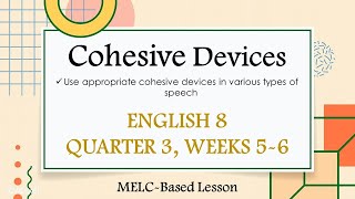 Cohesive Devices  English 8  Quarter 3  Weeks 56  MELCBased Lesson [upl. by Reynard]