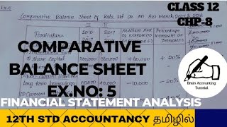 How to prepare Comparative Balance sheet in Tamil 12th Accountancy financial statement analysis [upl. by Thirion]