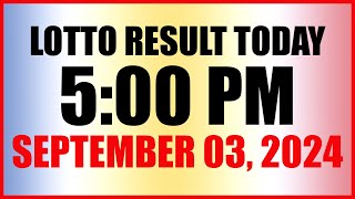 Lotto Result Today 5pm september 3 2024 Swertres Ez2 Pcso [upl. by Ailesor]