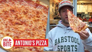 Barstool Pizza Review  Antonios Pizza Brooklyn NY presented by Chefman [upl. by Nhguavad]