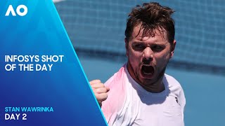 Stan Wawrinka Paints the Line  Infosys Shot of Day 2  Australian Open 2024 [upl. by Ettenwahs]