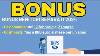 Bonus genitori separati in stato di bisogno domanda e requisiti INPS Novità inps [upl. by Hasen]