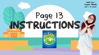 Page 13  Unit 1 At School Super Minds Year 1 Class Instructions [upl. by Melly542]