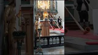 Cäcilienmesse in Bad Hindelang Ofterschwanger Alphorn Trio IG Tracht Oberallgäu [upl. by Rehtaef]