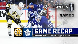 Gm 3 Bruins  Maple Leafs 424  NHL Highlights  2024 Stanley Cup Playoffs [upl. by Jaymie]