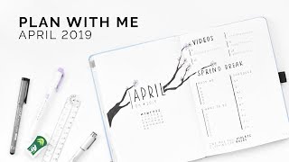 minimal bullet journal plan with me 💜 april 2019 [upl. by Lola]