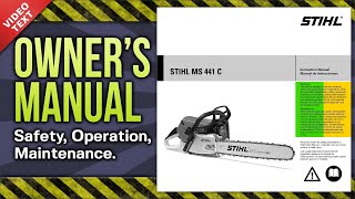 Owners Manual STIHL MS 441 C Chain Saw [upl. by Wadlinger]