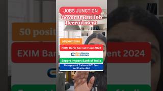 EXIM BANK Recruitment 2024 Management Trainee 2024  Latest Government Jobs 2024  New Vacancy 2024 [upl. by Norrehs]