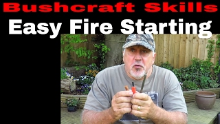 Simple Bushcraft Fire Lighting  FATWOOD FIRE STARTING [upl. by Aisatsan]