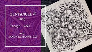 Zentangle® Mini Project with Tangle ANY beginners tutorial [upl. by Akilegna230]