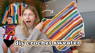 i made a scrap yarn crochet sweater its perfect [upl. by Wie]