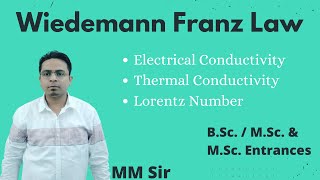 Weidemann Franz Law  Electrical amp Thermal Conductivity  Lorentz Number [upl. by Cochard]