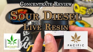 Concentrate Review  Sour Diesel Live Resin  Pacific Cannabis [upl. by Yrrag]