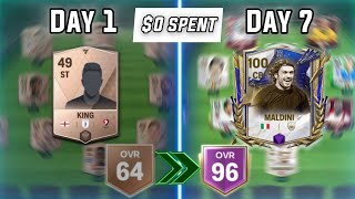 64 TO 96 OVR IN 7 DAYS WITHOUT SPENDING MONEY in FC MOBILE  CLAIMED BEST PLAYER CRAZY PACK OPENING [upl. by Chapa]