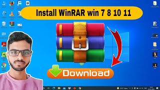 how to Install WinRAR on windows 10  latest version 2022 HINDI [upl. by Neelear]