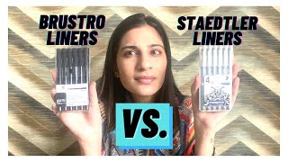 Brustro techinal pens VS Steadtler pigment liners  Review [upl. by Gilus892]