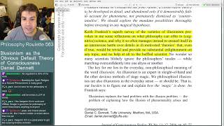 Philosophy Roulette 563  Illusionism as the Default Theory of Consciousness Daniel Dennett [upl. by Atsylak]