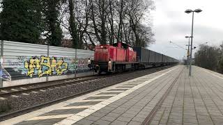 Güterzug mit 295 0517 und KLV in den Osnabrücker Hafen [upl. by Nannette]