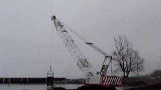 Link Belt Sumitomo LS108RH dragline dredging [upl. by Yreffej]