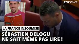 Sébastien Delogu se ridiculise en essayant de lire son discours Le Franck Ribery de la politique [upl. by Corneille933]