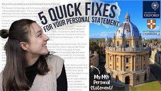 CC 5 Last Minute Checks to Improve Your UCAS Personal Statement [upl. by Gomez]