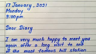 Dairy entry on a visit to hill station in english  A visit to hill station diary writing format [upl. by Ardnajela796]