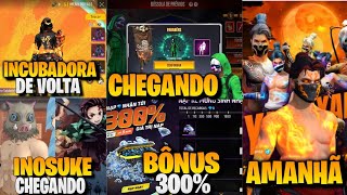 AMANHÃƒ YIN YANG BÃ”NUS 300 EVENTO DEMON SLAYER BANDEIRÃƒO CHEGANDO  E MAIS NOVIDADES FREE FIRE [upl. by Suoirad294]