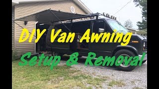 DIY Camper Van Awning Setup amp Removal Step by Step [upl. by Solokin]