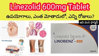 linezolid 600mg tablet in telugu  uses sideeffects precautions etc [upl. by Ridgley]