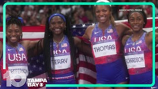 Team USA wins gold in the womens 4x100 final [upl. by Comyns506]