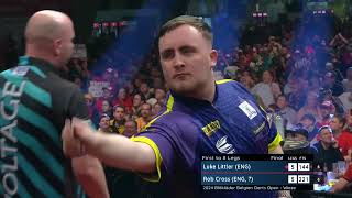 LUKE LITTLER HITS A NINEDARTER IN A EURO TOUR FINAL [upl. by Areit941]