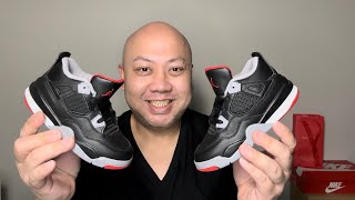 2024 NIKE AIR JORDAN IV BRED 4 REIMAGINED TODDLER FULL DETAIL REVIEW [upl. by Noryk676]