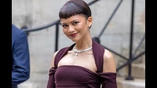 Zendaya’s Baby Bangs Are Here to Stay as She Rocks DuneInspired Auburn Bun in Paris A New Era [upl. by Aivonas]