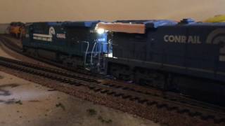 Conrail C328 And C398 Power Move In HO [upl. by Lenox]