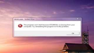 The program cant start because ATL100dll is missing from your computer [upl. by Ardnas486]