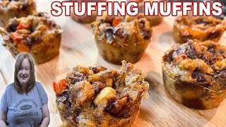 STUFFING MUFFINS Using White Bread  A Thanksgiving Side Dish Delight Recipe [upl. by Watkin]