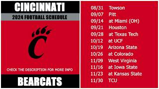 2024 Cincinnati Bearcats Football Schedule [upl. by Vadnee]