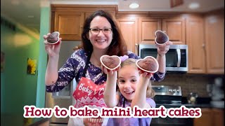 How to bake mini heart cakes [upl. by Jotham]