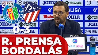 GETAFE 0  ATLÉTICO 3  BORDALÁS RUEDA PRENSA COMPLETA hoy [upl. by Ynnav990]